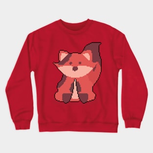 Orange Fox Finesse: Pixel Art Design for Fashionable Appare Crewneck Sweatshirt